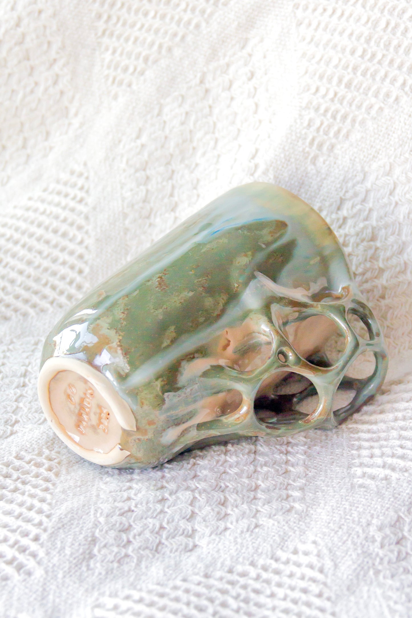 Kubek ceramiczny “Tripto” beżowo-zielony
