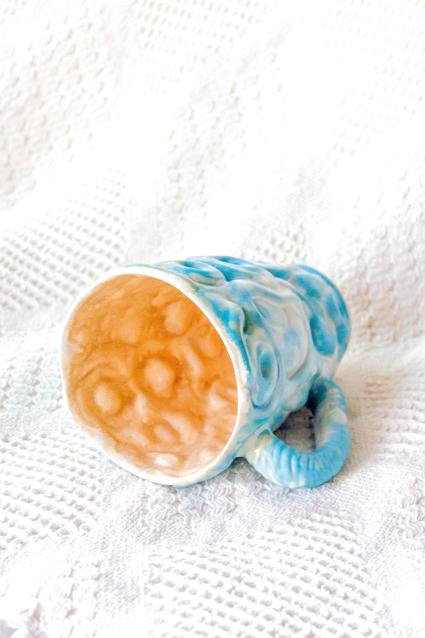 Kubek ceramiczny «Twist» brązowo-niebieski