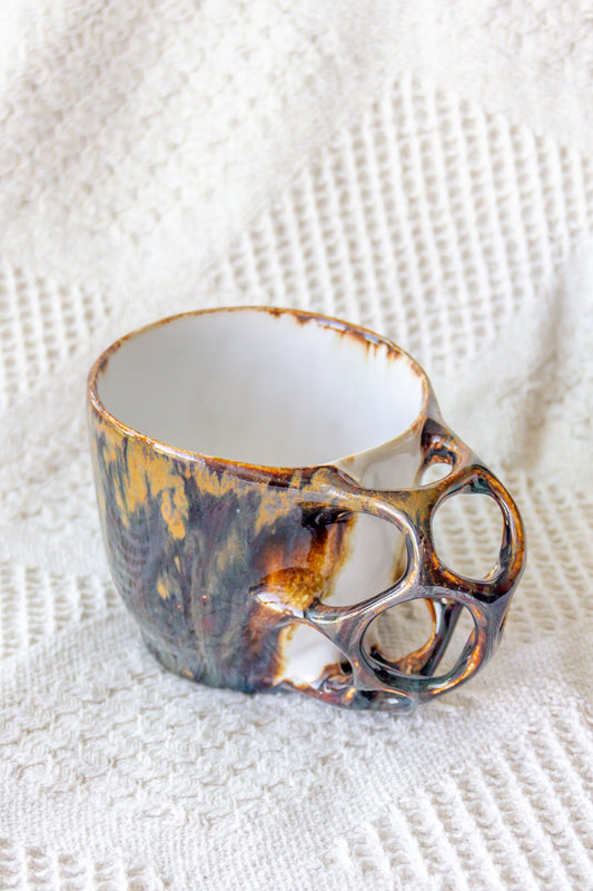 Kubek ceramiczny „Tripto” biało-brązowy