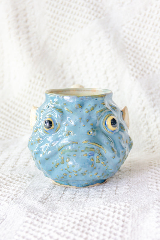 Kubek ceramiczny «Takifugu» beżowo-niebieski