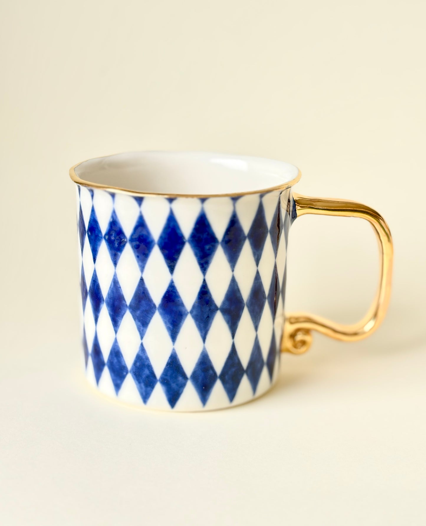 Kubek porcelanowy w romby