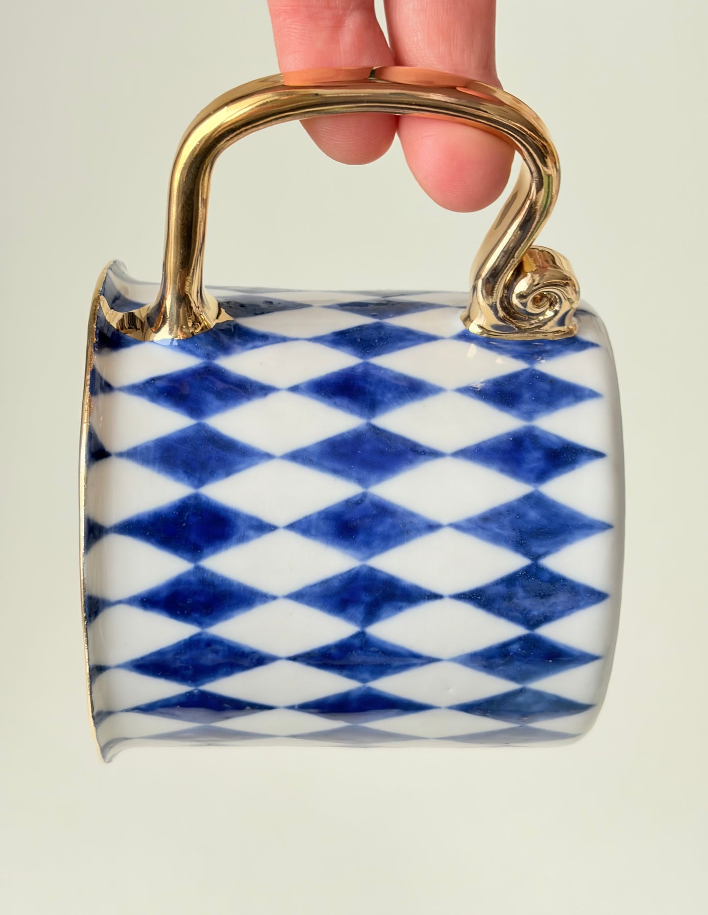 Kubek porcelanowy w romby