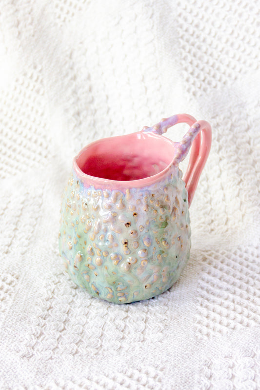 Kubek ceramiczny „Rafflesio” zielono-różowy