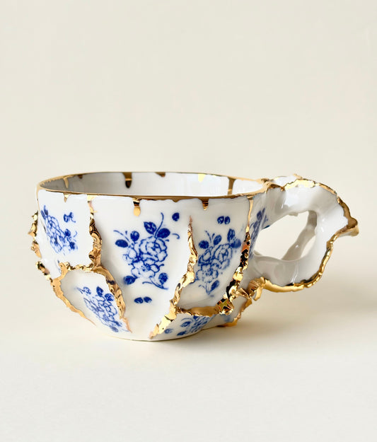 Bol "Laminari" en porcelaine plaqué or