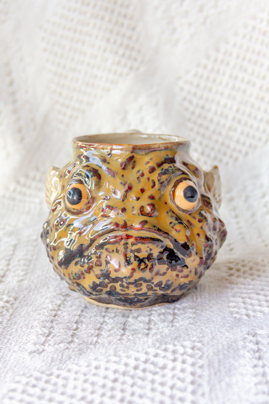 Kubek ceramiczny «Takifugu» beżowo-brązowy