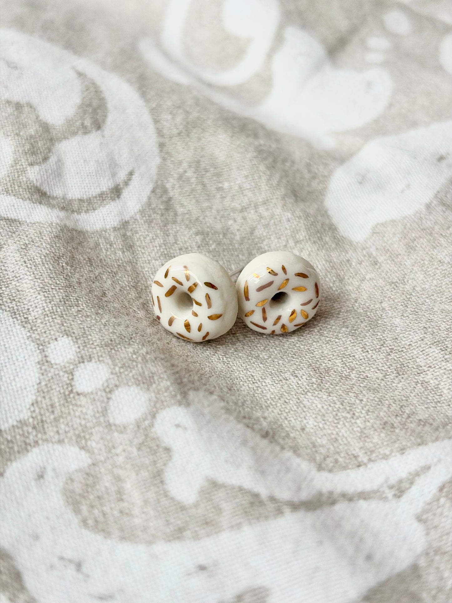 Kolczyki porcelanowe donuty (sztyfty)