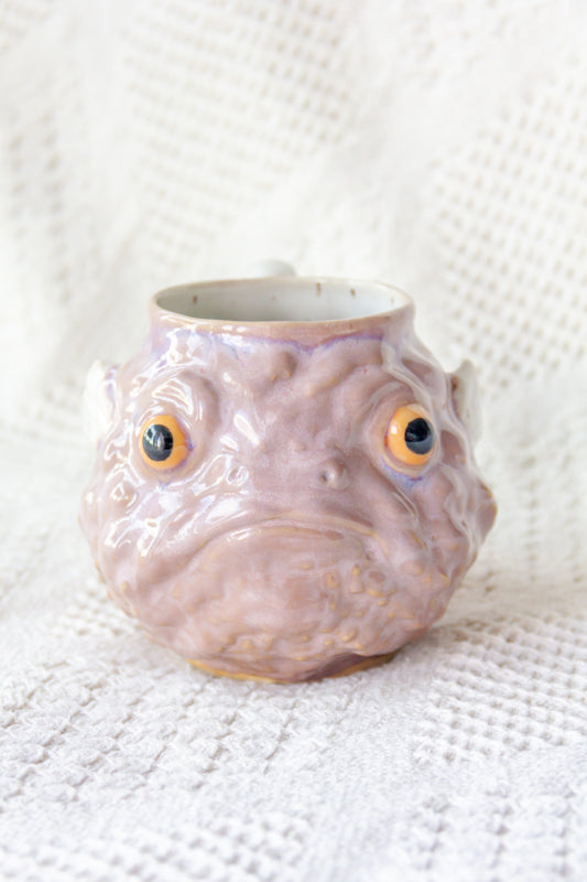 Kubek ceramiczny «Takifugu» biało-fioletowy