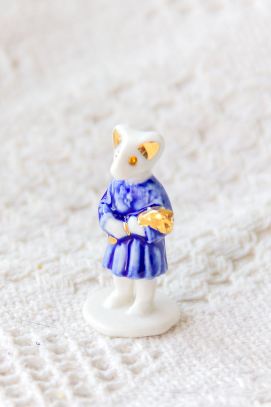 Werling z kłosami, rzeźba porcelanowa ze złoceniem