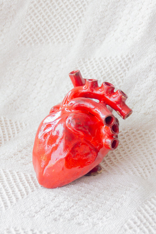 Coeur en céramique brillant plaqué or