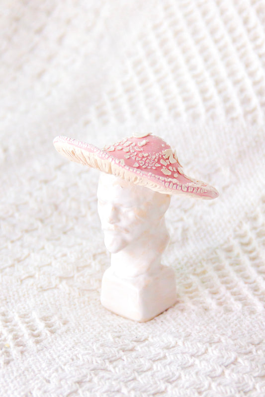 Lenin grzyb różowo-biały, rzeźba ceramiczna mini