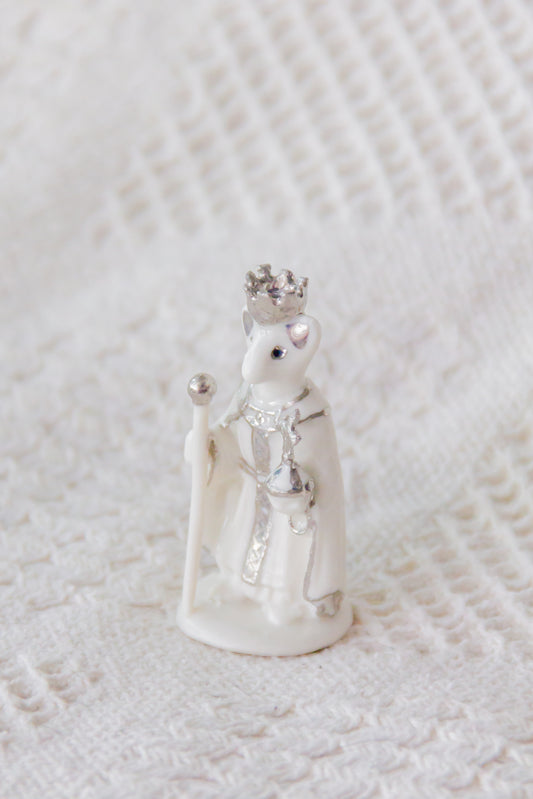 Werling król, rzeźba porcelanowa platynowana