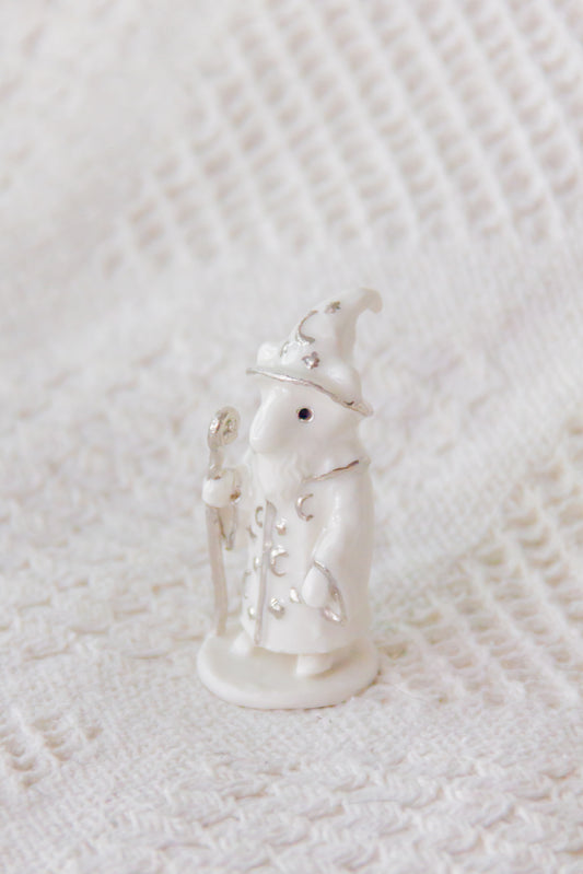 Werling czarodziej, rzeźba porcelanowa platynowana