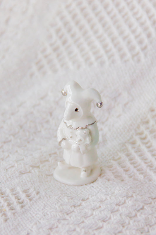 Werling błazen, rzeźba porcelanowa platynowana