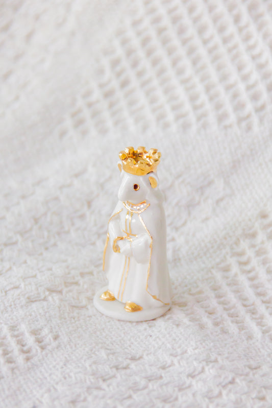 Werling królowa, rzeźba porcelanowa ze złoceniem