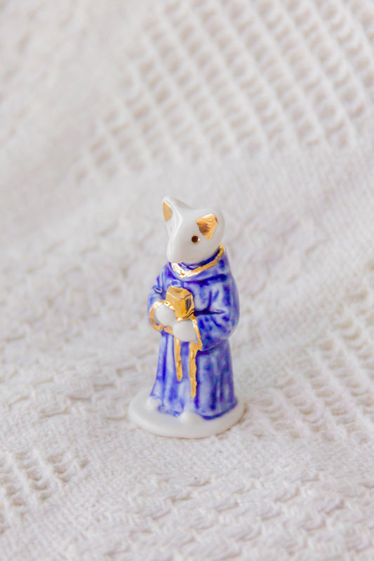 Werling mnich, rzeźba porcelanowa ze złoceniem