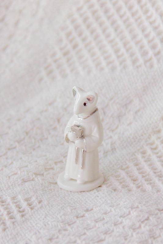 Werling mnich, rzeźba porcelanowa platynowana