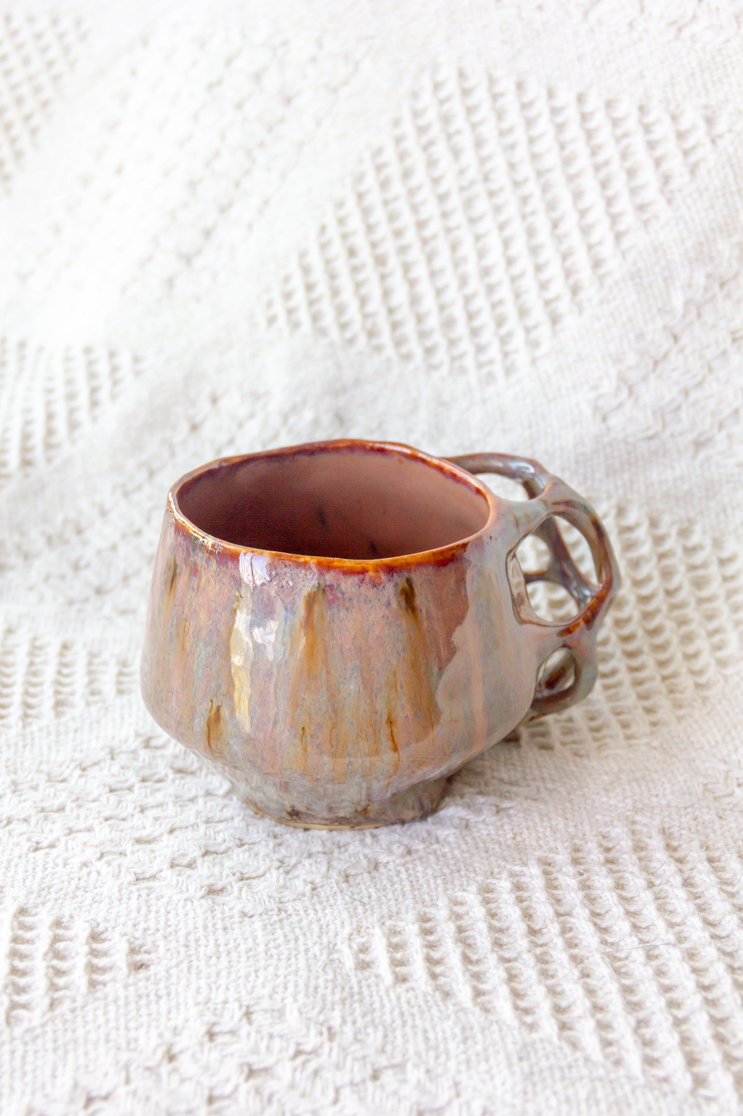 Kubek ceramiczny “Tripto” brązowo-zielony