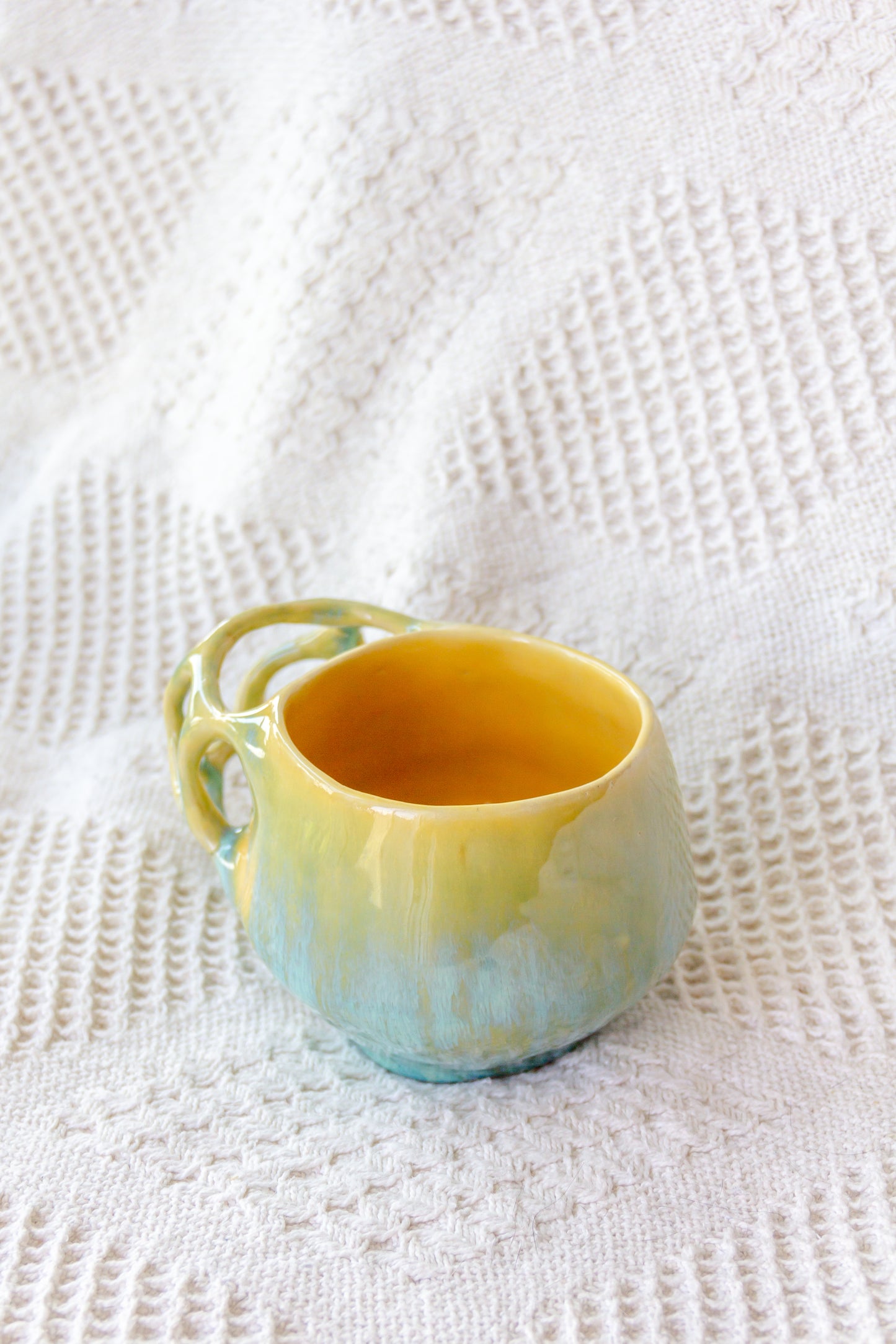 Kubek ceramiczny “Tripto” żółto-zielony
