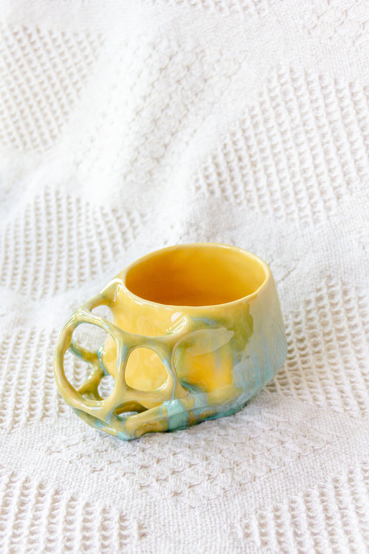 Kubek ceramiczny “Tripto” żółto-zielony