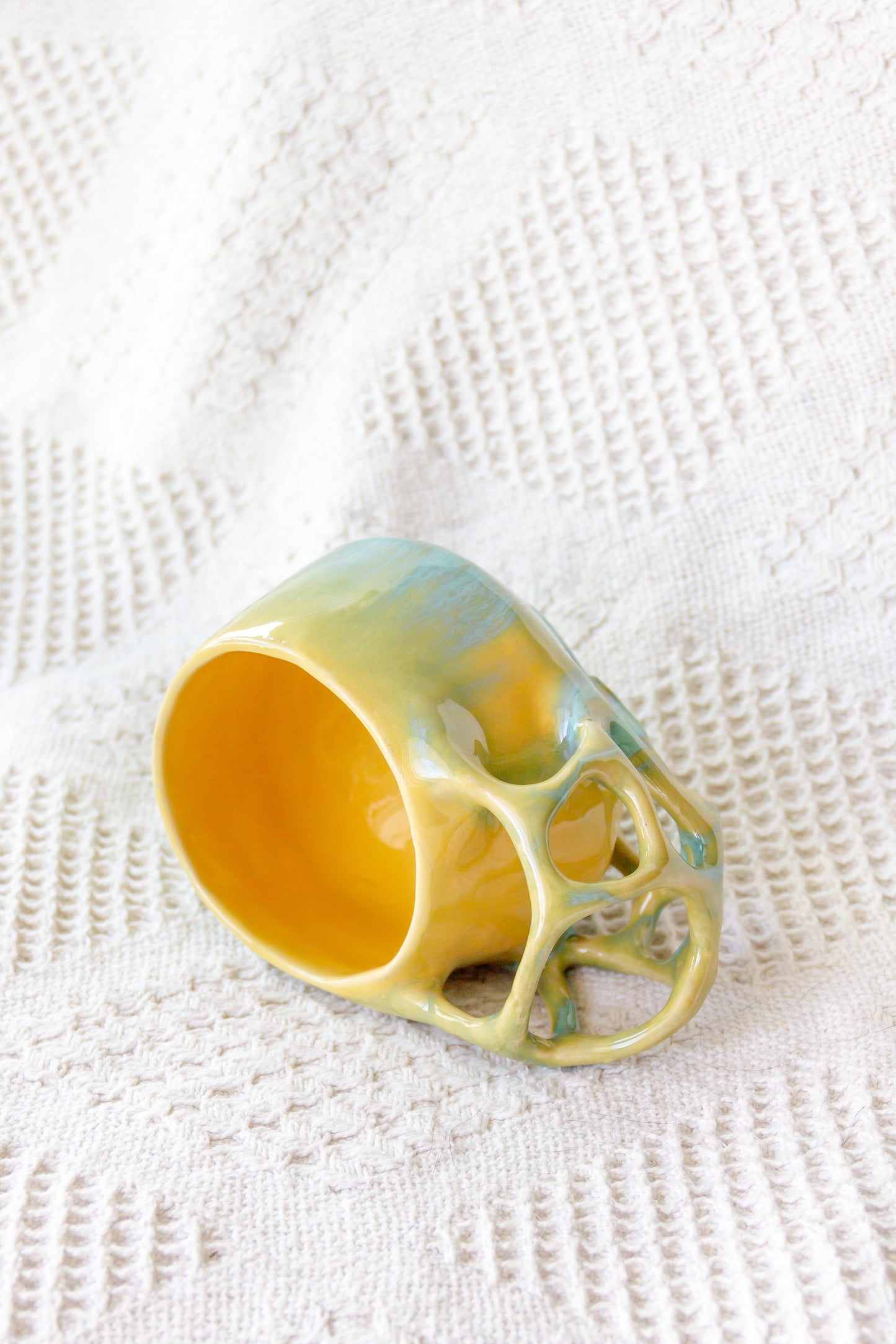Kubek ceramiczny “Tripto” żółto-zielony