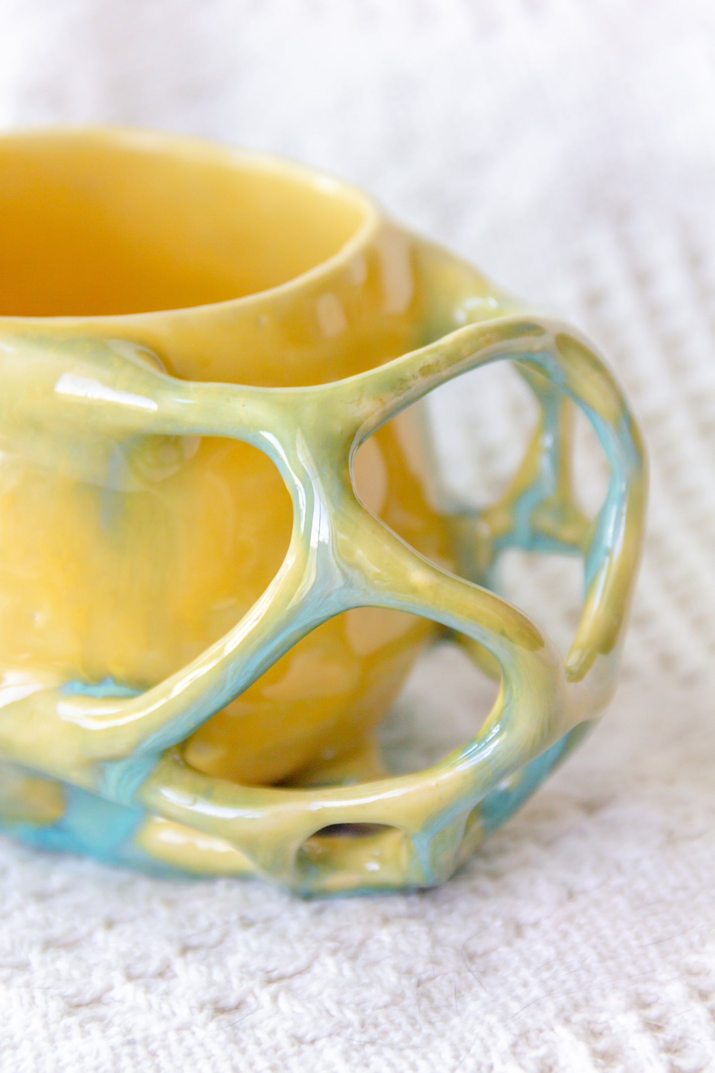 Kubek ceramiczny “Tripto” żółto-zielony
