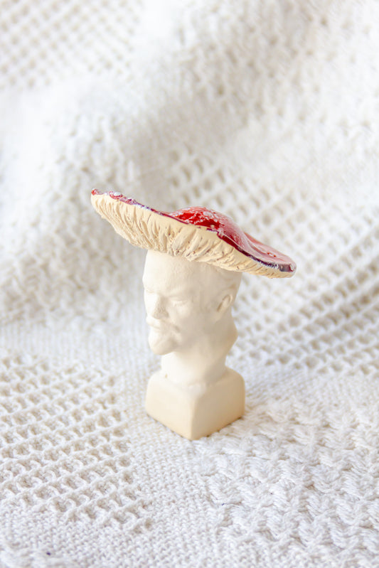 Lenin grzyb, rzeźba ceramiczna mini