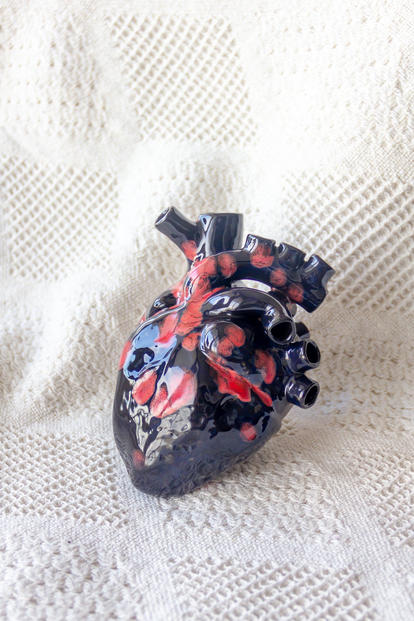 Serce ceramiczne czerwono-czarne