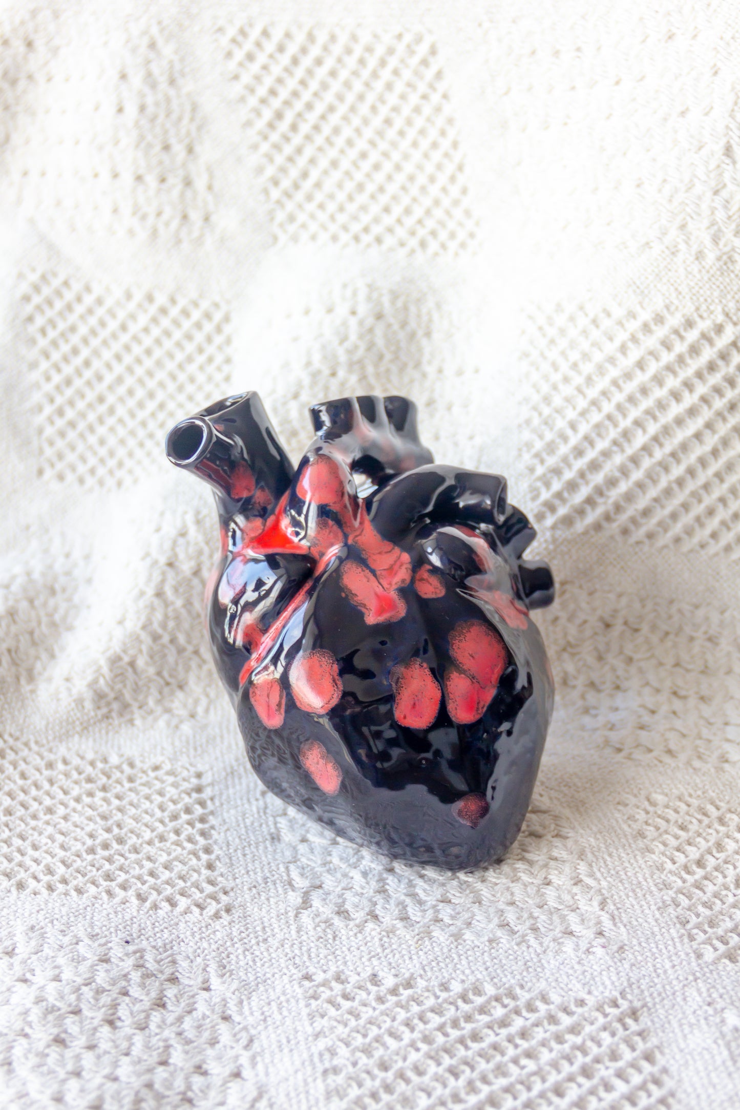 Serce ceramiczne czerwono-czarne