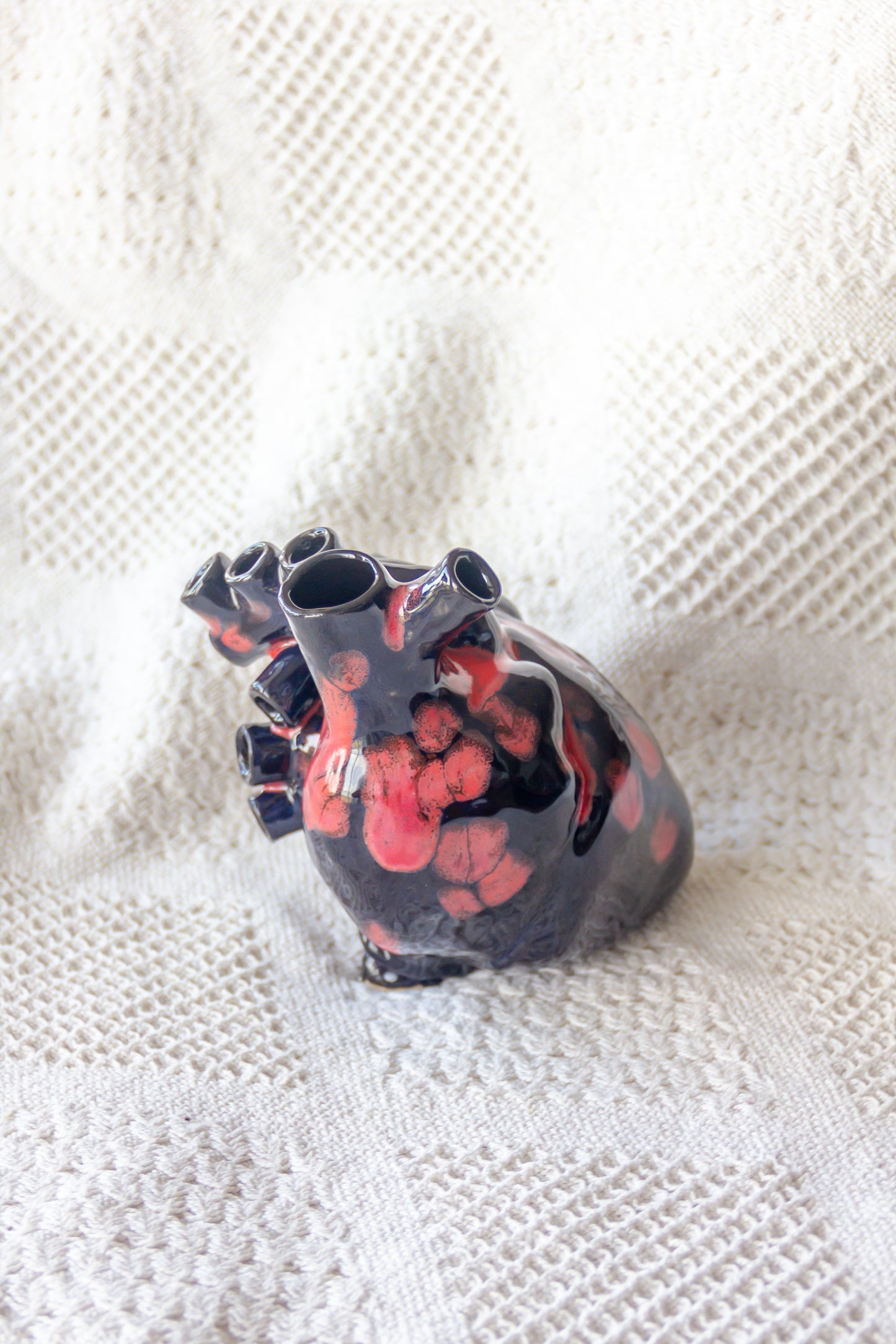 Serce ceramiczne czerwono-czarne