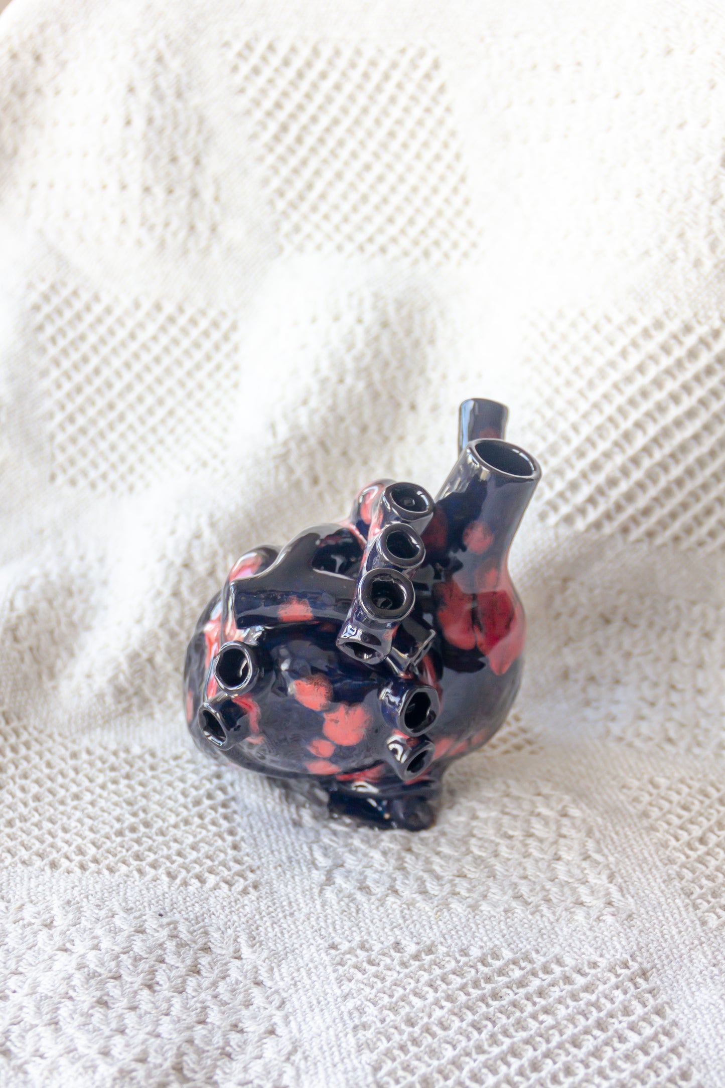 Serce ceramiczne czerwono-czarne