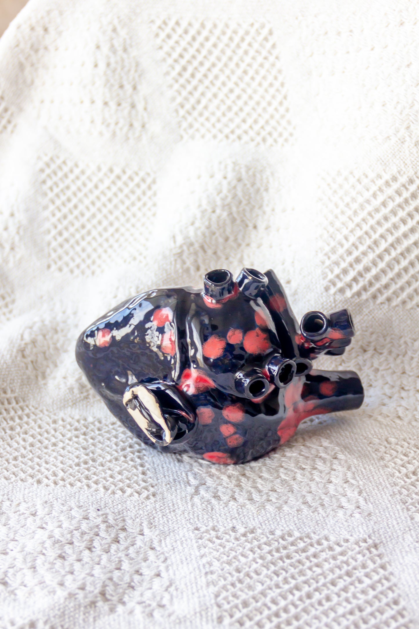 Serce ceramiczne czerwono-czarne