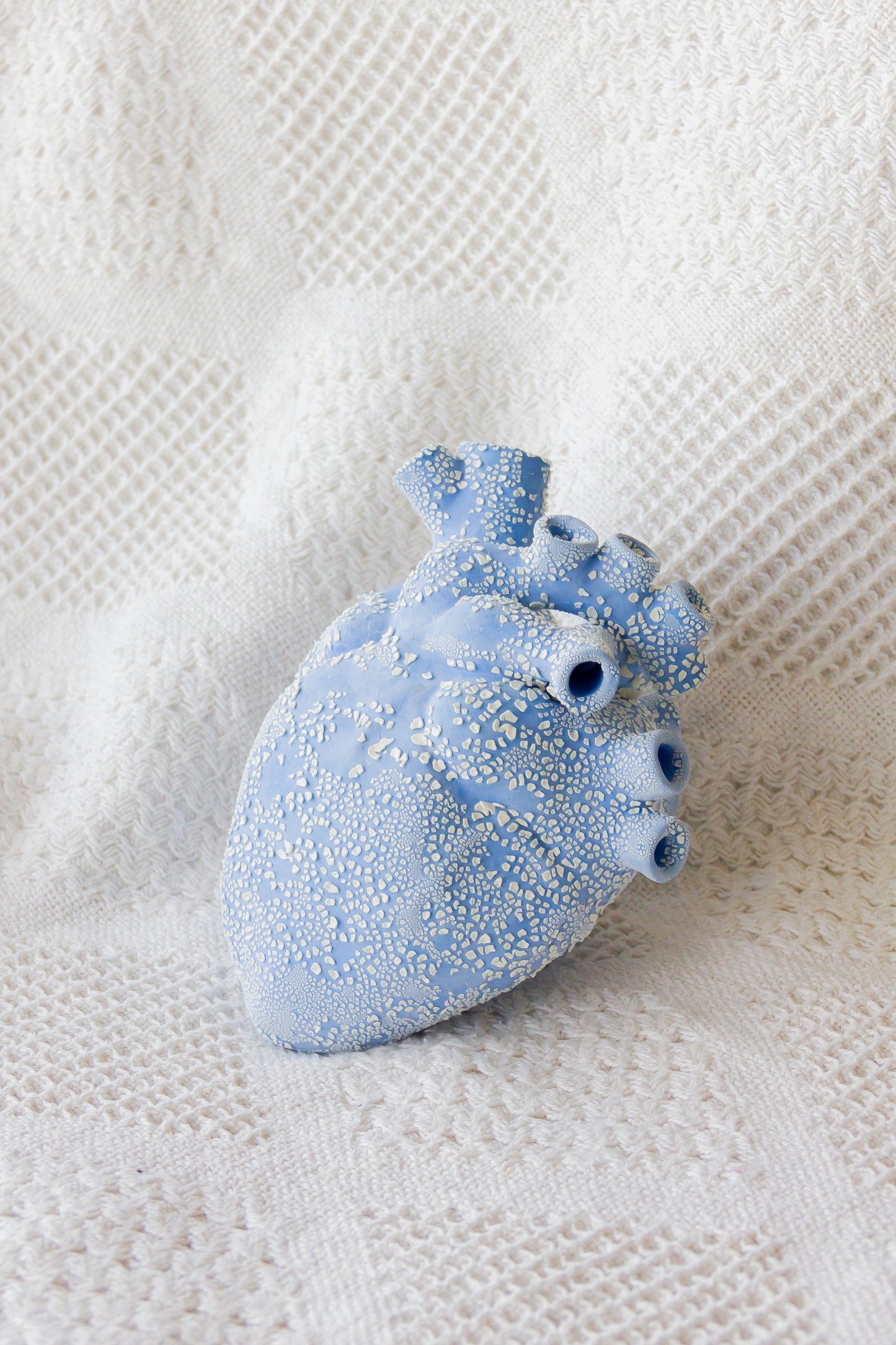 Serce ceramiczne niebiesko-beżowe