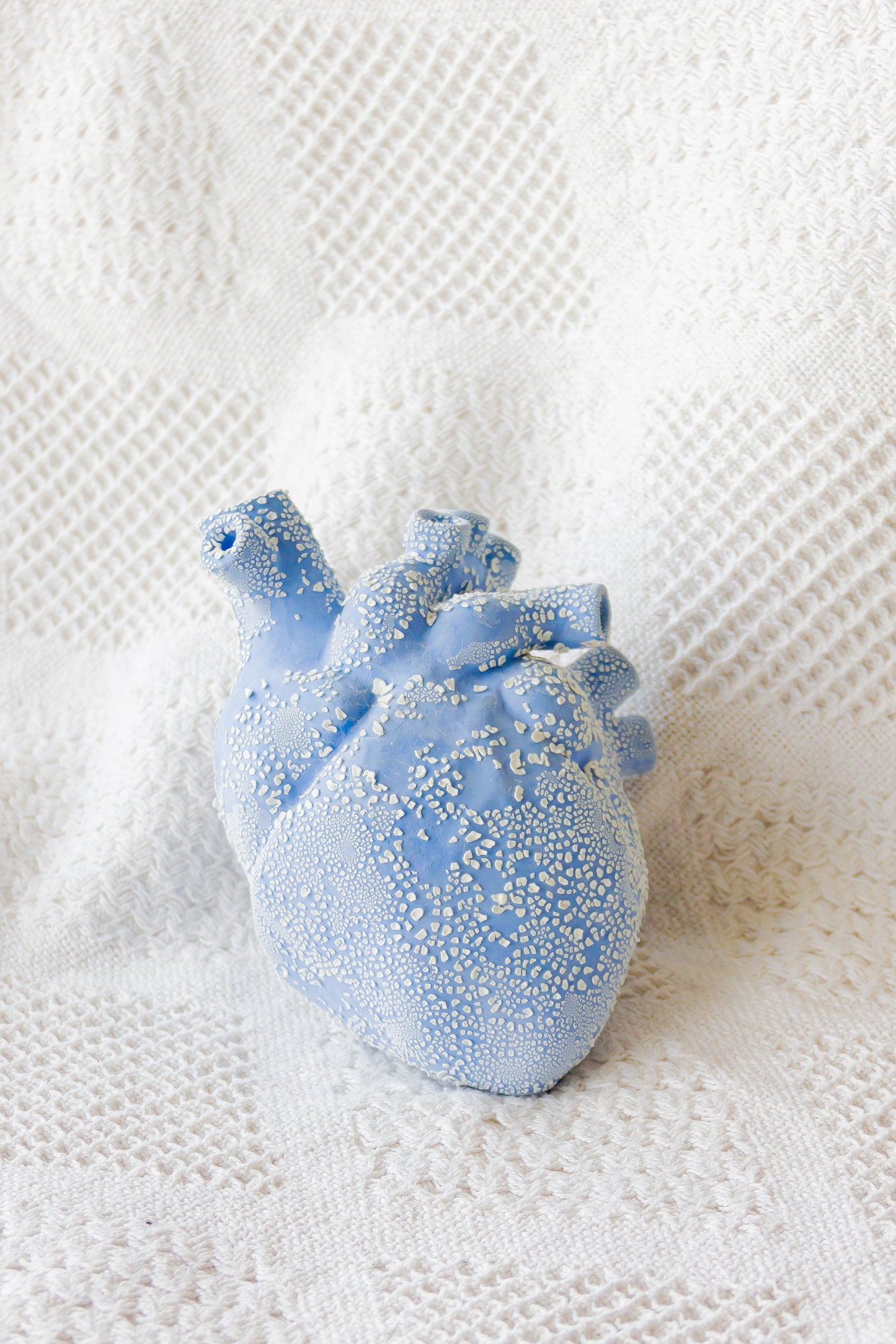 Serce ceramiczne niebiesko-beżowe