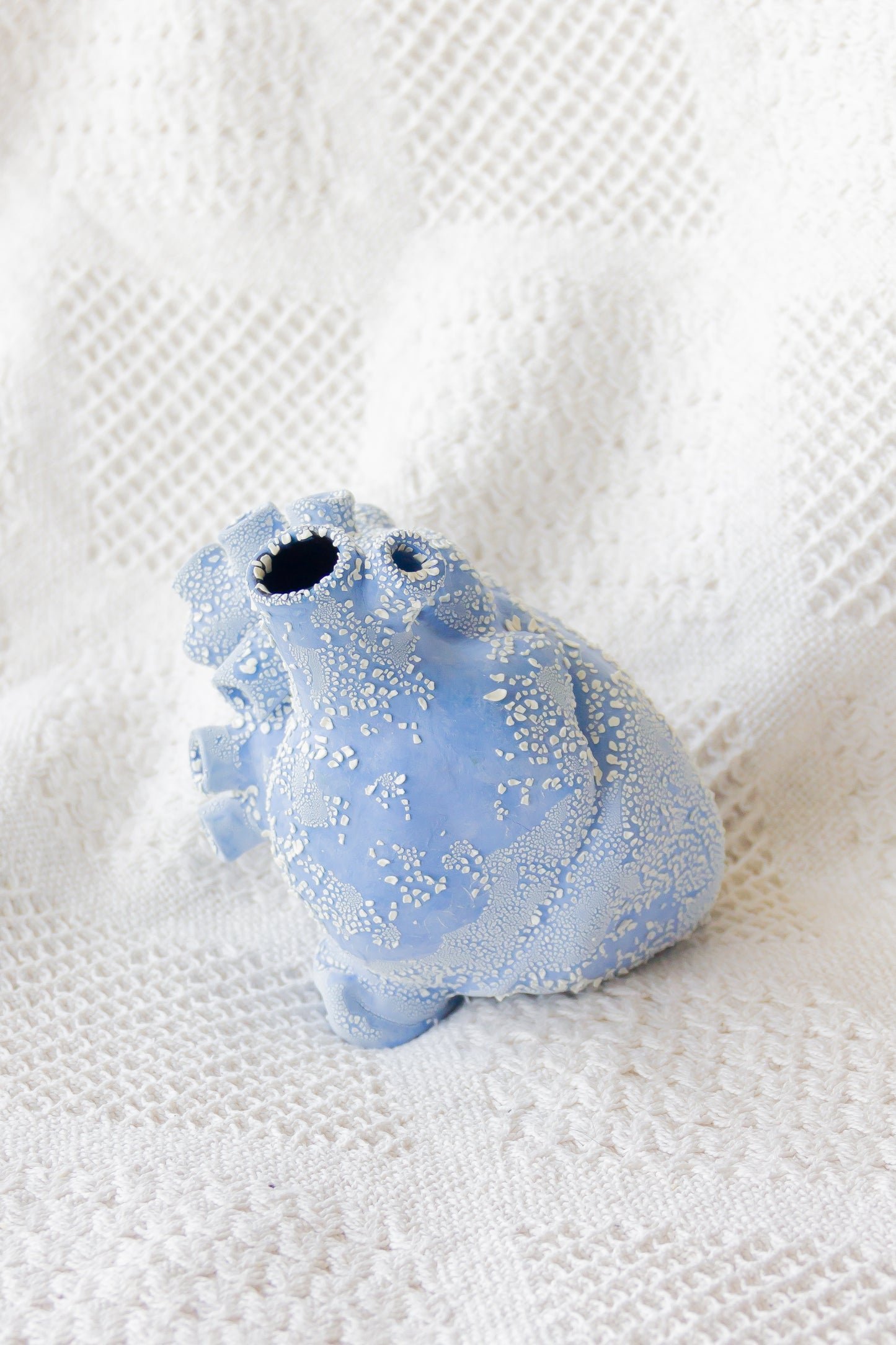 Serce ceramiczne niebiesko-beżowe