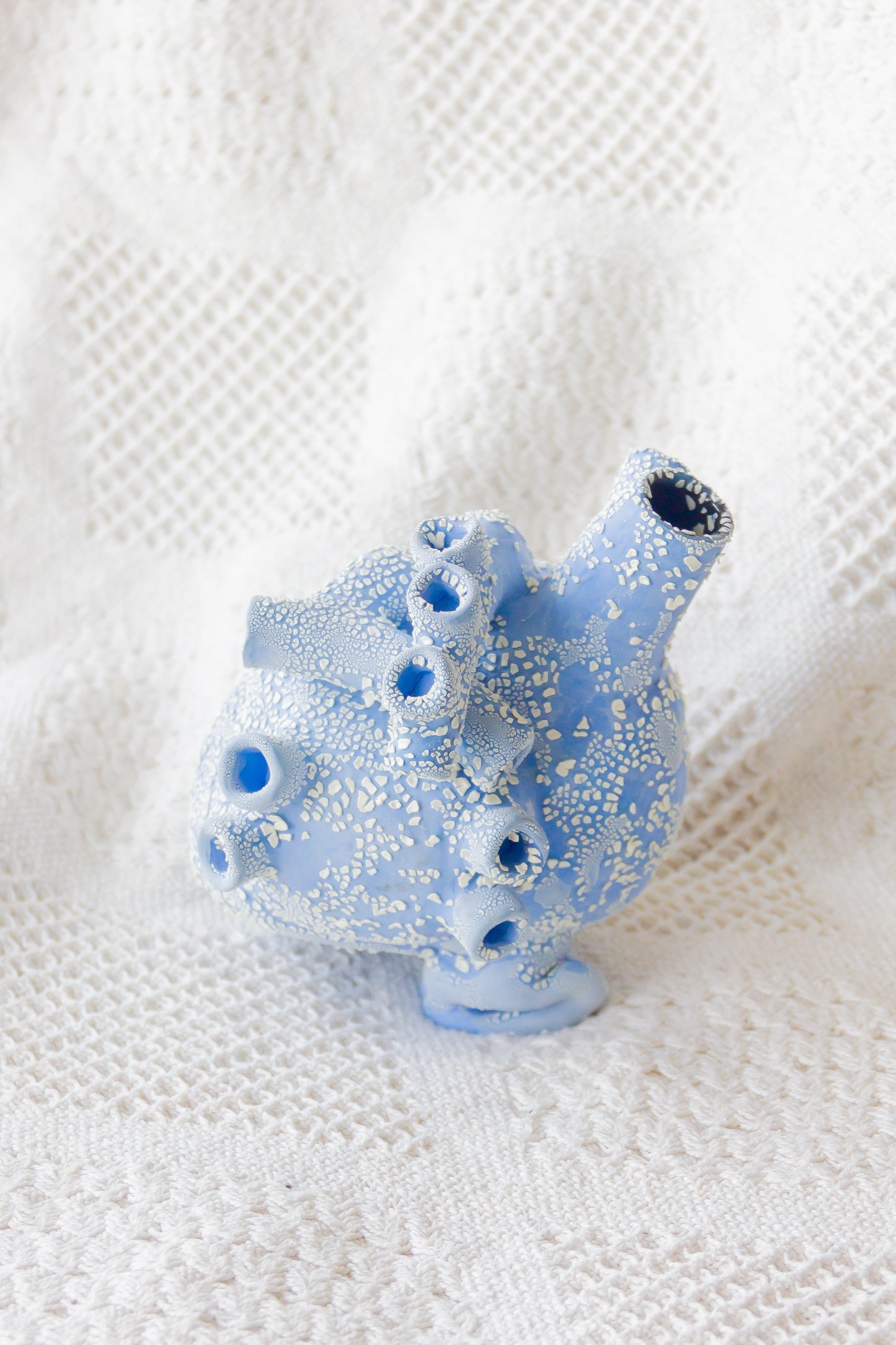 Serce ceramiczne niebiesko-beżowe