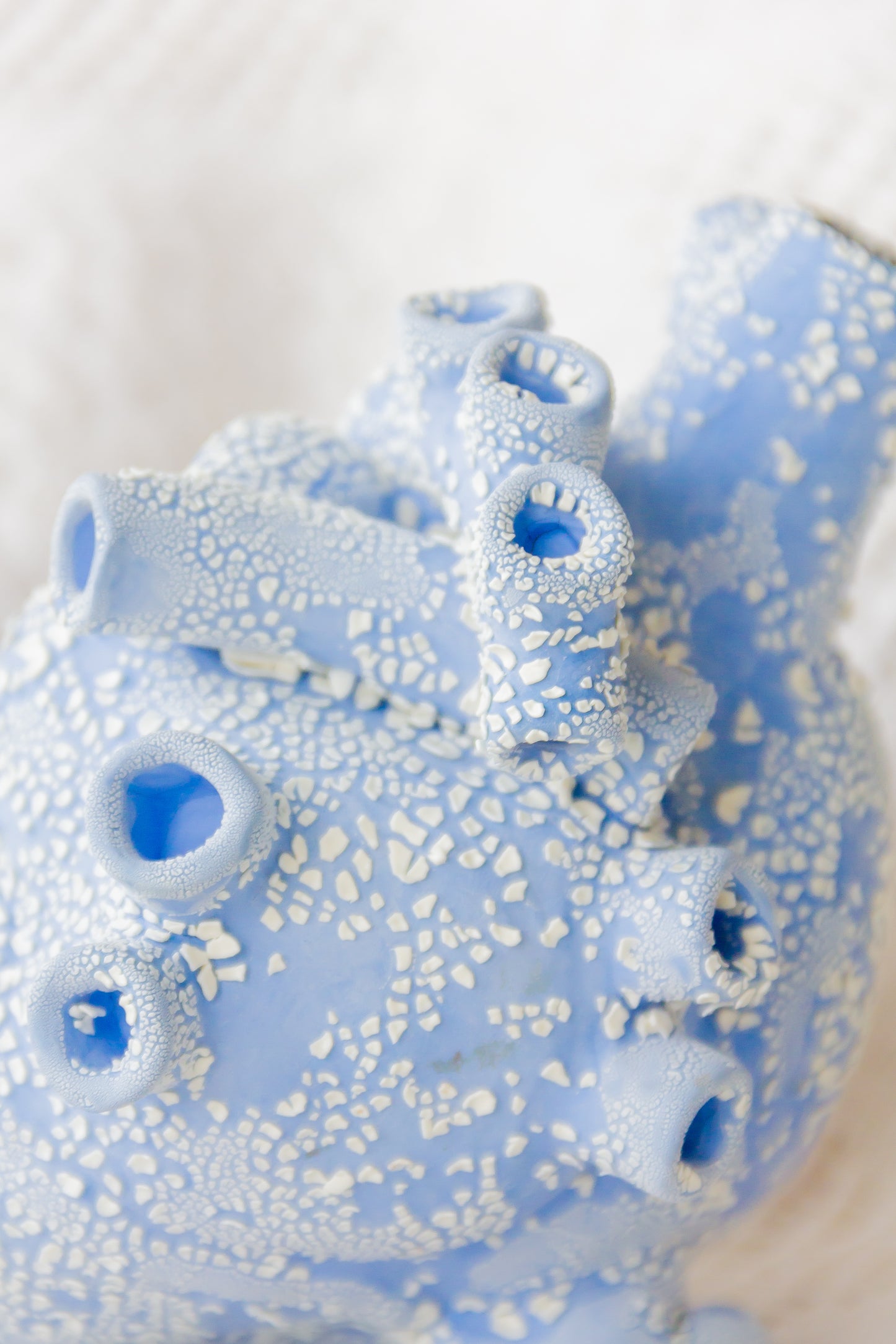 Serce ceramiczne niebiesko-beżowe