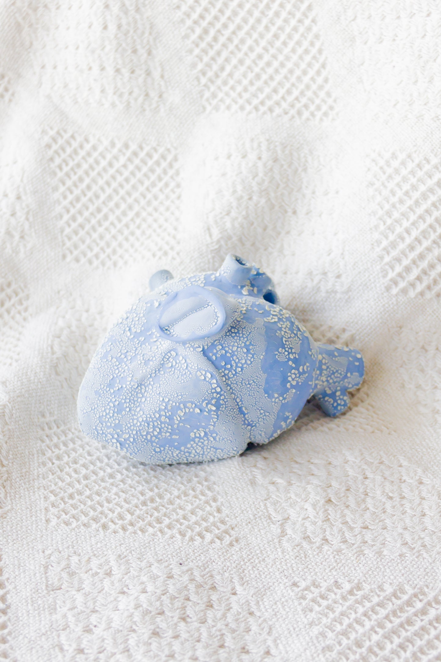 Serce ceramiczne niebiesko-beżowe