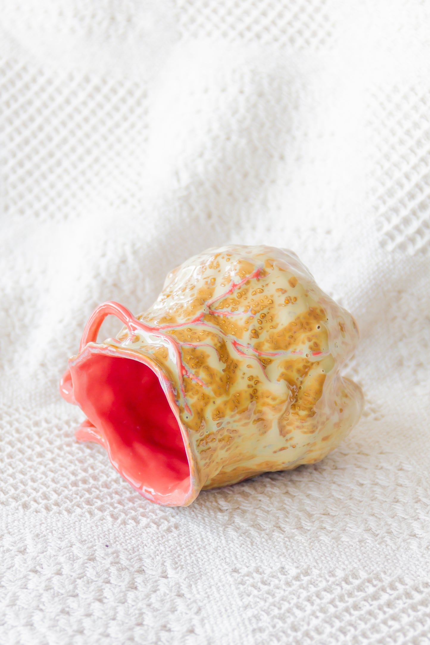 Kubek ceramiczny “Couroupita” brązowo-różowy