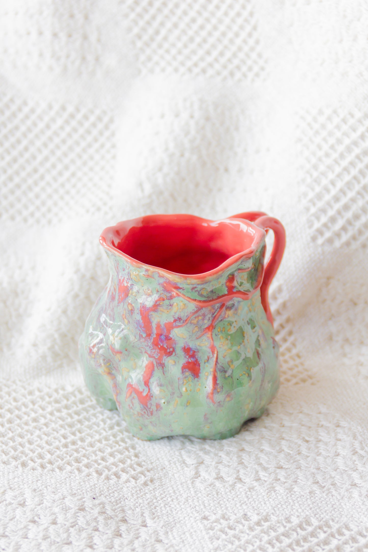 Kubek ceramiczny “Couroupita” turkusowo-malinowy