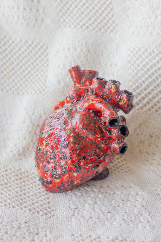 Serce ceramiczne czerwono-czarne