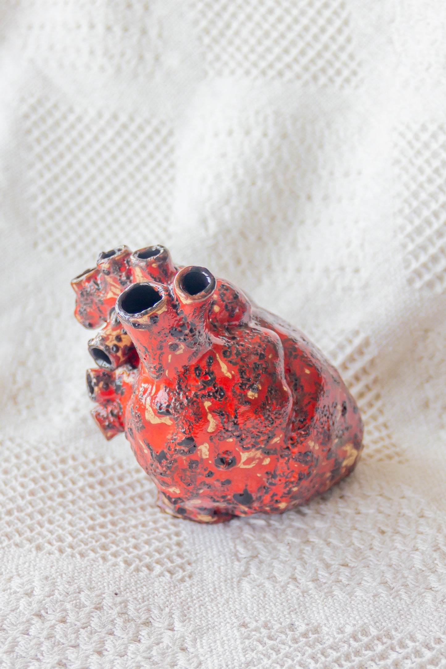 Serce ceramiczne czerwono-czarne