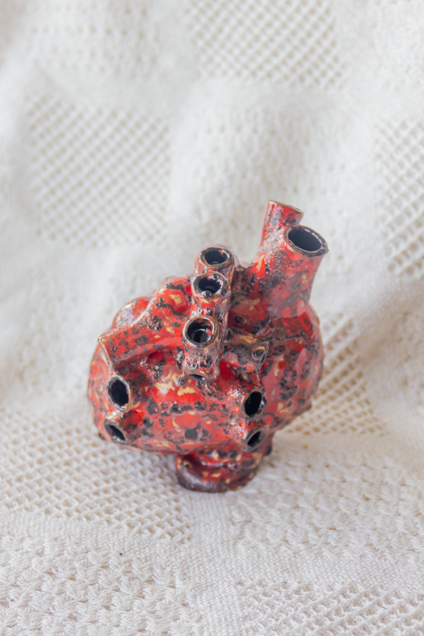 Serce ceramiczne czerwono-czarne