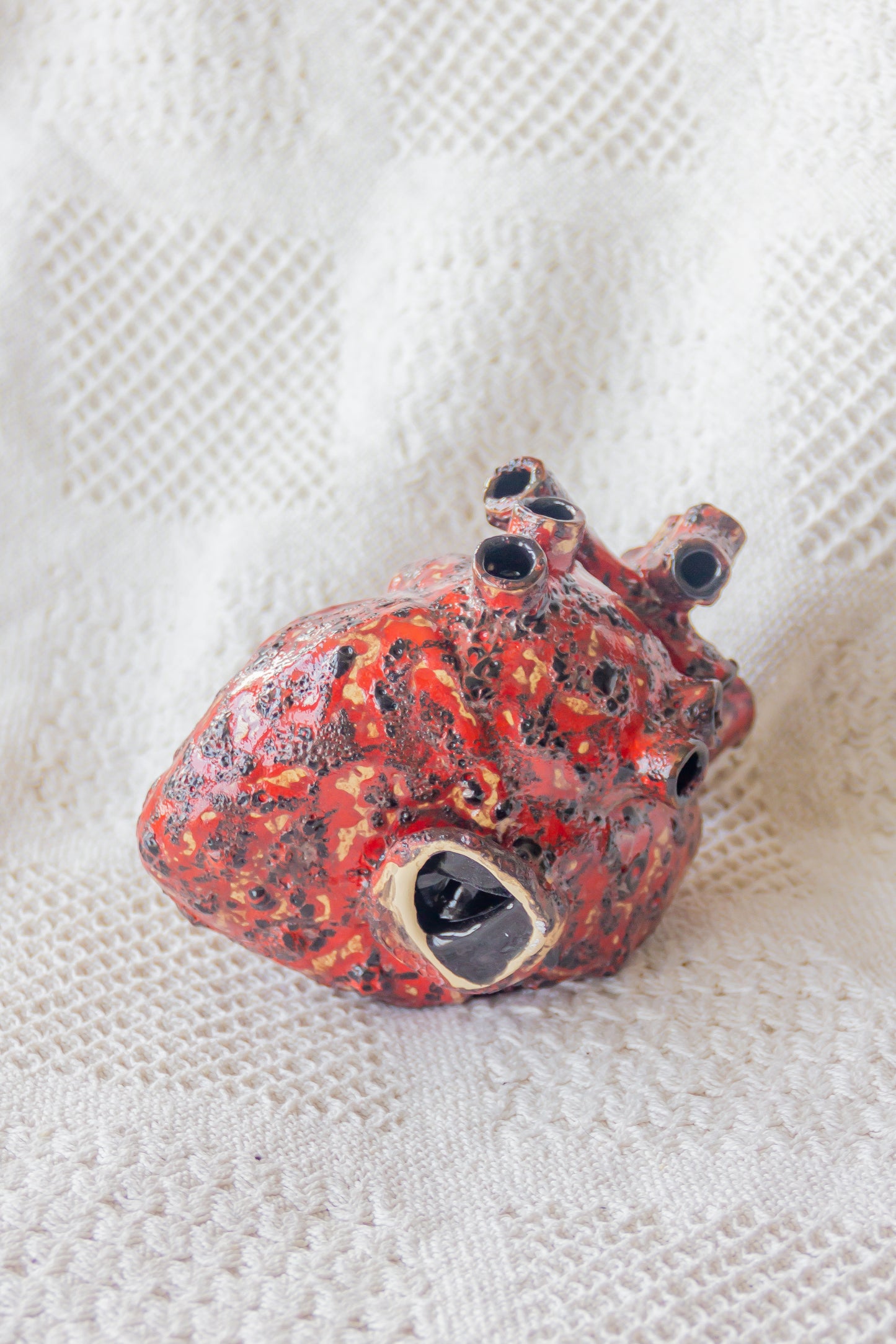 Serce ceramiczne czerwono-czarne