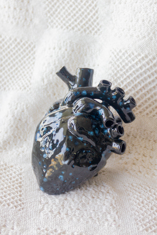 Serce ceramiczne czarno-granatowe