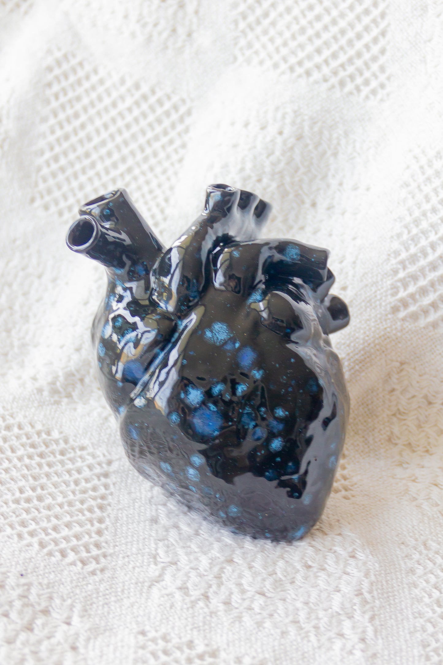 Serce ceramiczne czarno-granatowe