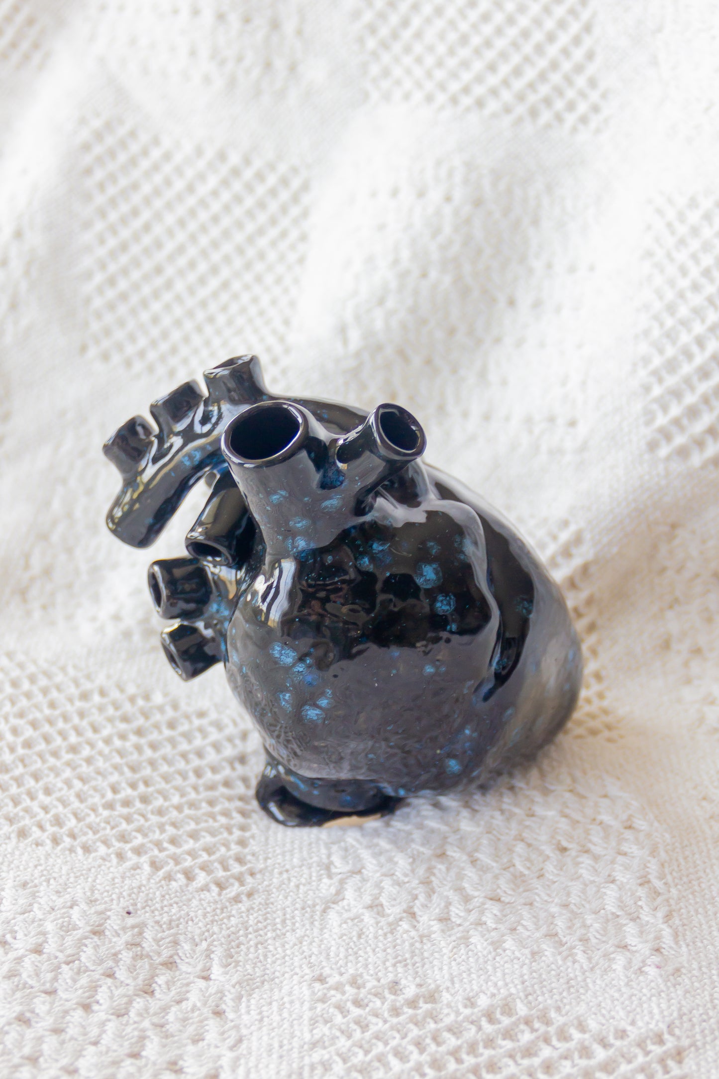 Serce ceramiczne czarno-granatowe