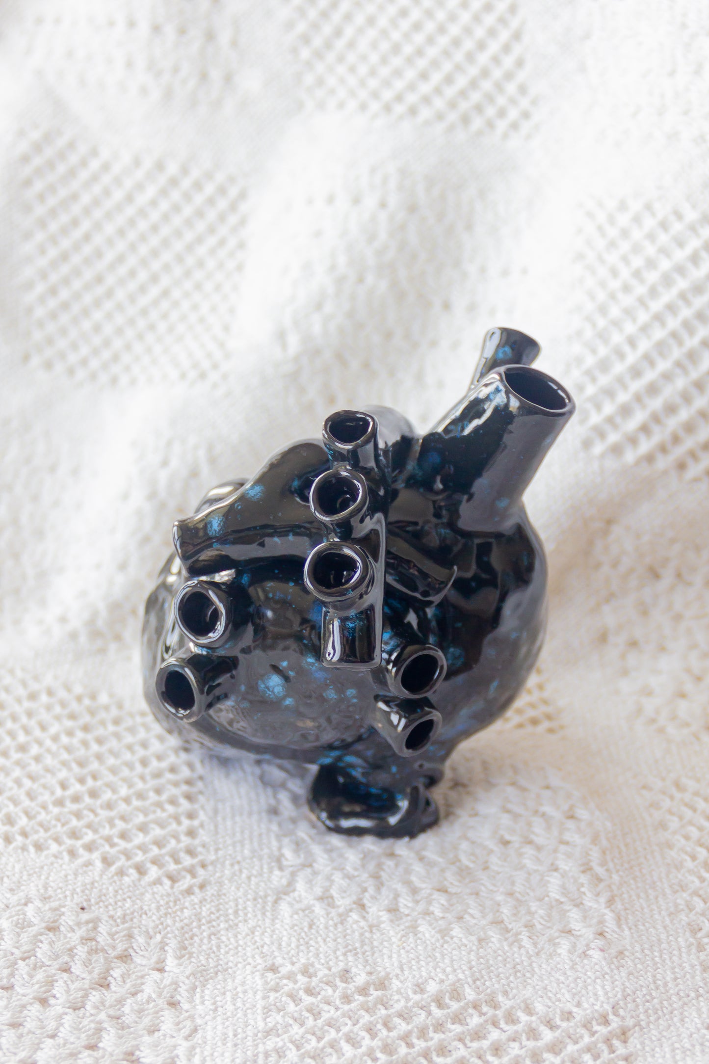 Serce ceramiczne czarno-granatowe