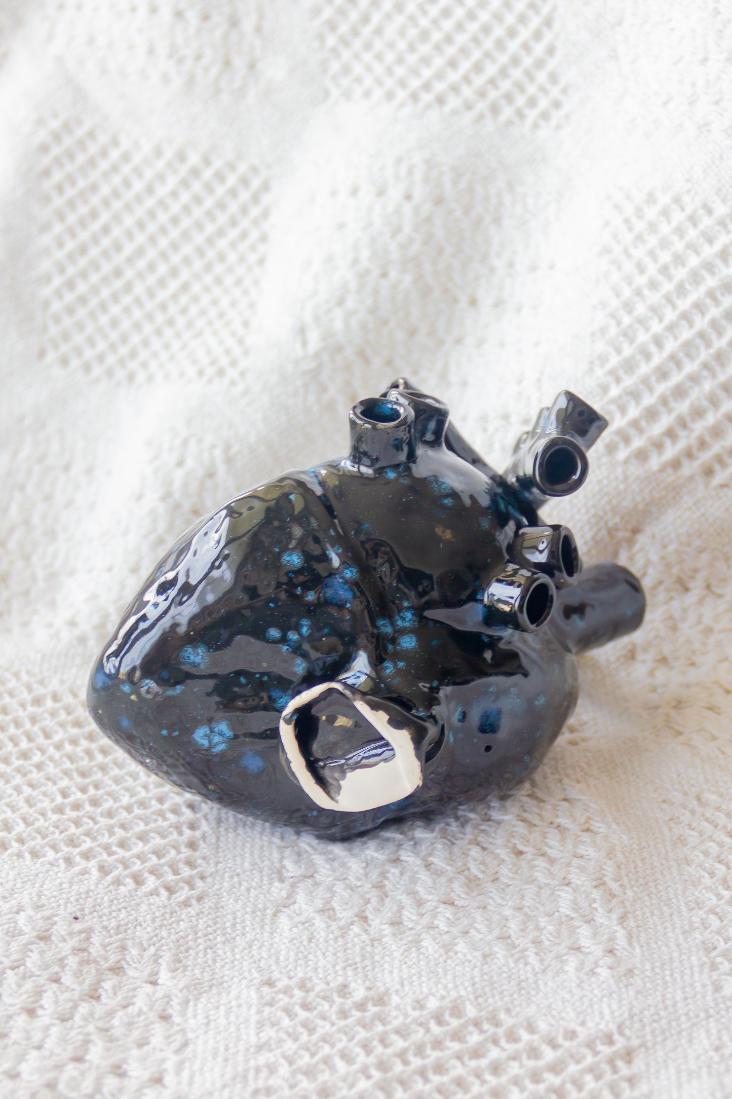 Serce ceramiczne czarno-granatowe