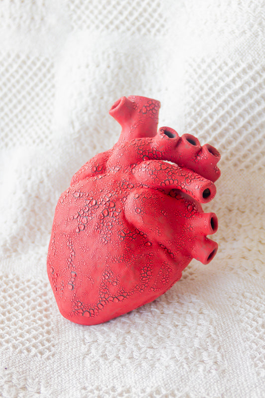 Serce ceramiczne czerwono-szare