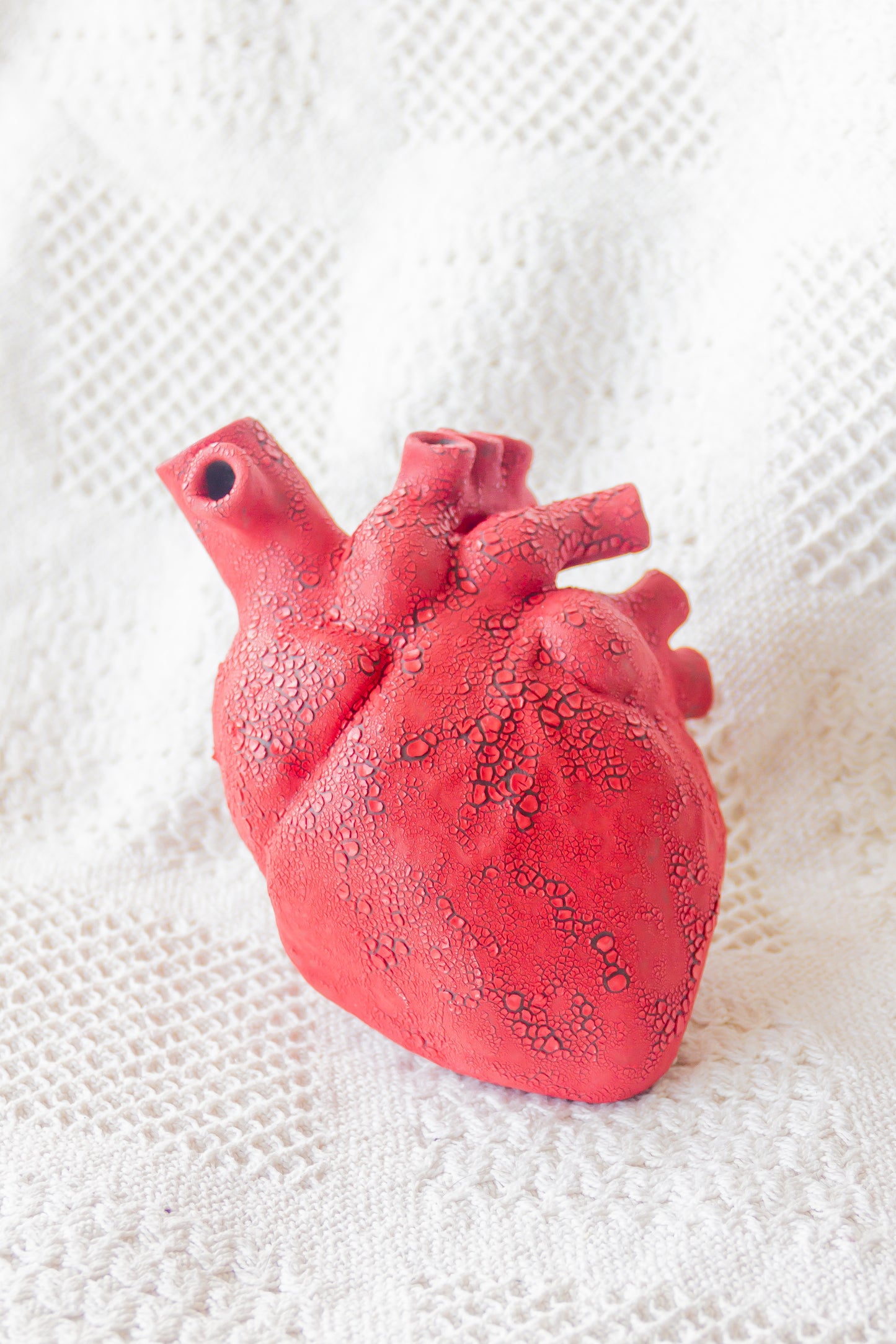 Serce ceramiczne czerwono-szare